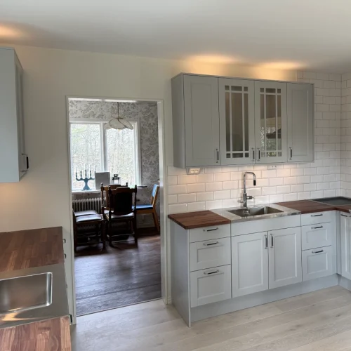 Nybyggt kök en villa i Hinneryd